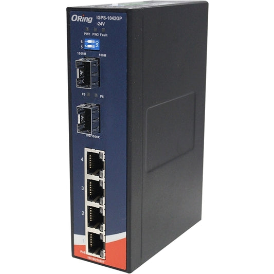 Oring IGPS IGPS-1042GP-24V [Industrial Gigabit PoE Ethernet Switch 24VDC input]