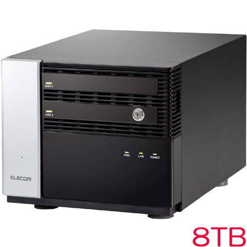 Elecom NSB-7MS8T2CW6 [WSS2016 Wg-equipped NAS/2Bay/Cube type/8TB]