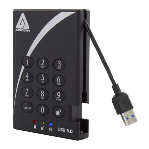 APRICORN A25-3PL256-500 (R2) [AEGIS PADLOCK USB 3.0 AES-XTS 256bit encryption Portable HDD 500GB]