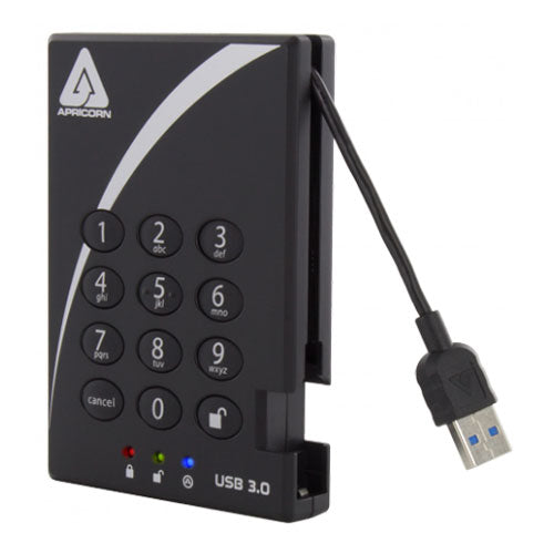 APRICORN A25-3PL256-S512 (R2) [AEGIS PADLOCK USB 3.0 AES-XTS 256bit encryption Portable SSD 512GB]