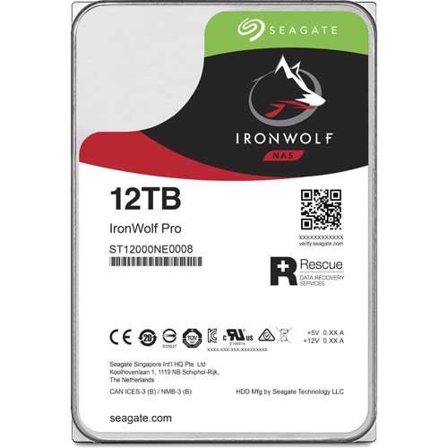 SEAGATE ST12000NE0008 [HDD Ironwolf Pro for NAS (12TB 3.5 inch SATA 6G 7200RPM 256MB)]