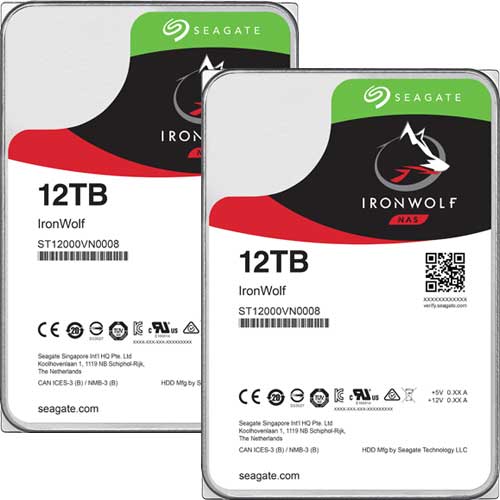 SEAGATE ★ 2 deals set ★ ST12000VN0008 [HDD Ironwolf for NAS (12TB 3.5 inch SATA 6G 7200RPM 256MB)]