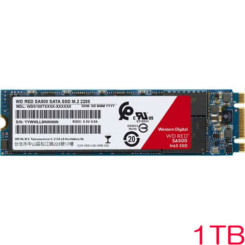 Western Digital WDS100T1R0B [WD RED SA500 NAS SATA SSD (1TB M.2 (2280) SATA 6G 600TBW 5 years warranty)]