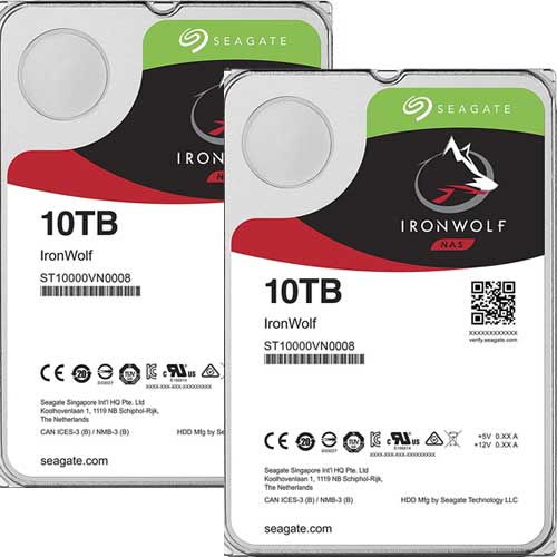 SEAGATE ★ 2 deals set ★ ST10000VN0008 [HDD Ironwolf for NAS (10TB 3.5 inch SATA 6G 7200RPM 256MB)]