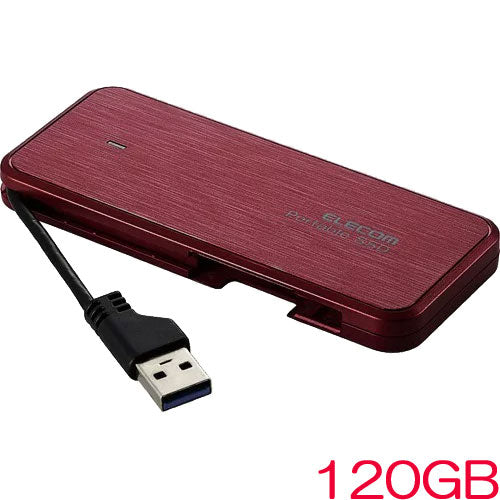 ELECOM ESD-EC0120GRDR [External SSD/Portable/USB3.2Gen1/120GB/ Red]