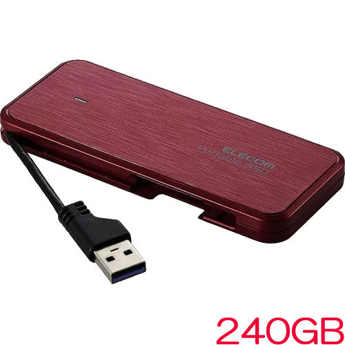 ELECOM ESD-EC0240GRDR [External SSD/Portable/USB3.2Gen1/240GB/ Red]