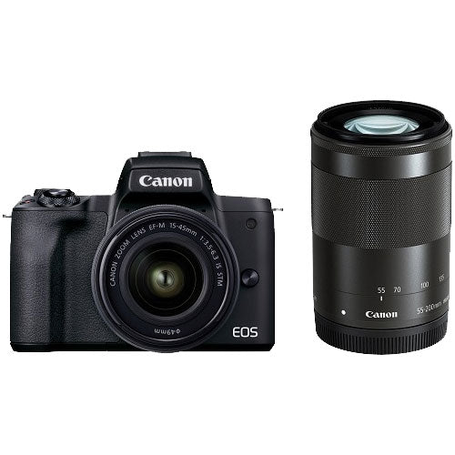 Canon Mirrorless Camera EOS Kiss M2 Double Zoom Kit Black