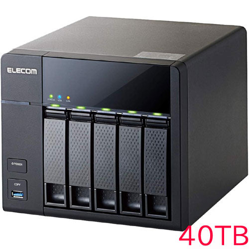 ELECOM NSB-7A40T5BLX [LinuxNAS/desktop 5 bay/40TB/10GbE/8GB]