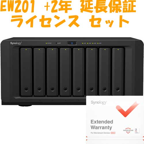 Synology [Extended Guarantee EW201 Set] DS1821+ [DiskStation 8 Bay NAS 4 Core Ryzen V1500B 4GB Memory GBEX4 PCIE Expansion]