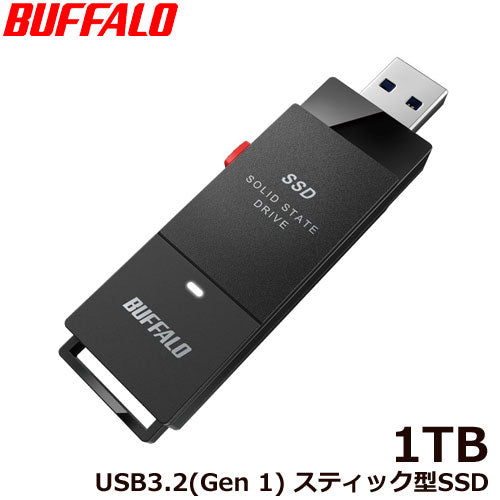 Buffalo SSD-PUT1.0U3BC/D [External SSD Portable USB3.2 GEN1 Stick type TV recording compatible 1.0TB Black]