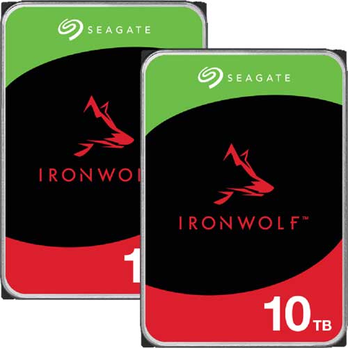 SEAGATE ★ 2 deals set ★ ST10000VN000 [HDD Ironwolf for NAS (10TB 35 inch SATA 6G 7200RPM 256MB CMR)]