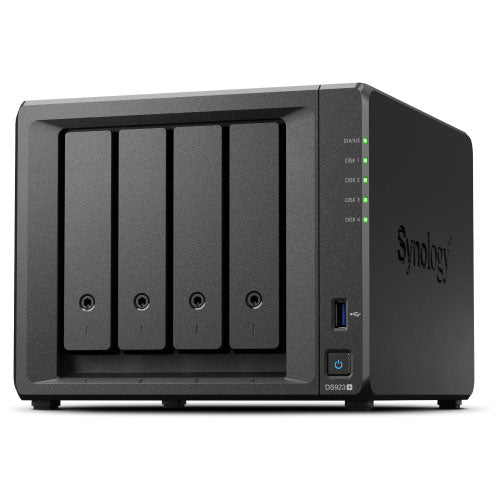 Synology DS923+ [DiskStation 4 Bay NAS 2 Core Ryzen R1600 4GB Memory GBEX2 Network extension SATA compatible]