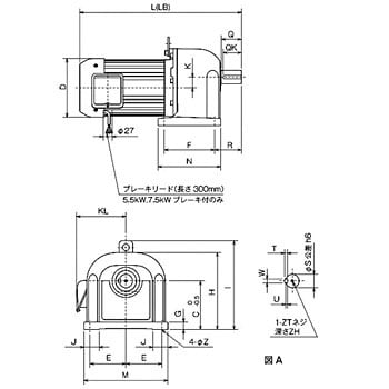 Geared motor GM-DP series (with leg installation)GM-DPB-1.5kw-1/160