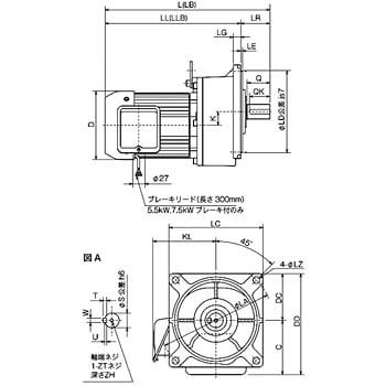 Geared motor GM-DP series (flange type)GM-DPF-0.75kw-1/900