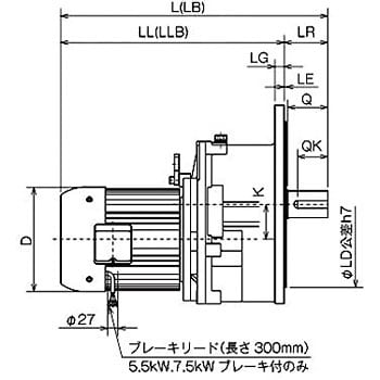 Geared motor GM-DP series (flange type)GM-DPF-5.5kw-1/120