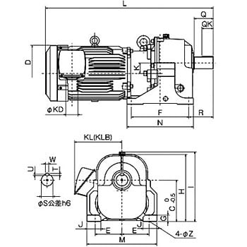 GEARED MOTOR GM-LJP Series (with Leg Installation) GM-LJP-15kw-1/outdoors