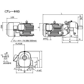 Geared motor GM-LJP series (with leg installation)GM-LJPB-11kw-1/60