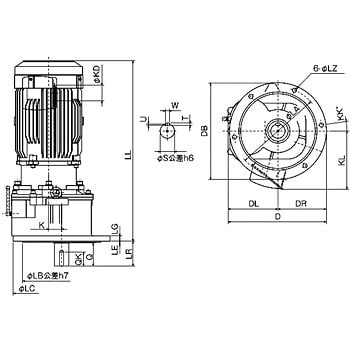 Geared motor GM-LJP series (standing)GM-LJPV-11kw-1/60