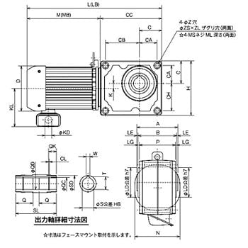 Geared motor GM-SHYP series (hollow shaft / flange type)GM-SHYPF-RH-2.2kw-1/60 ������