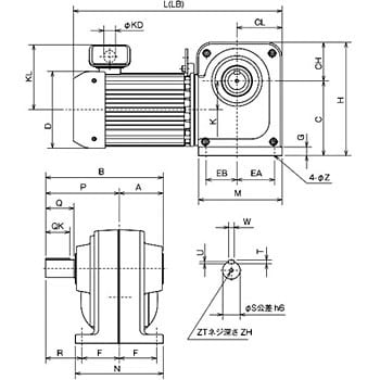 Geared motor GM-SHYP series (medium and legs with legs)GM-SHYP-RT -0.75kw-1/15