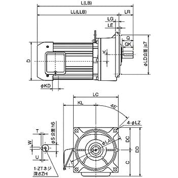 Geared motor GM-SP series (flange type)GM-SPFB-0.75kw-1/10